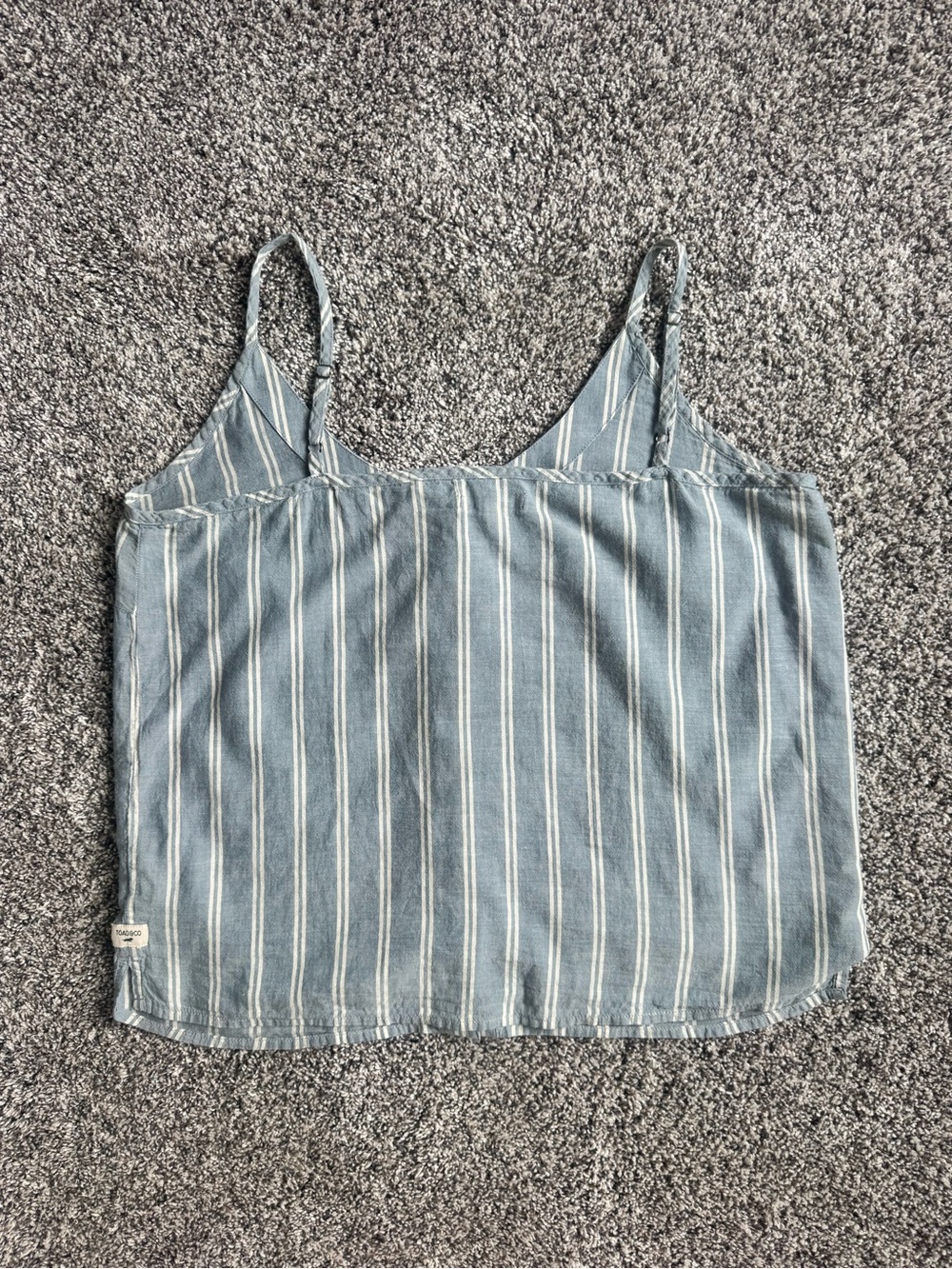 Toad&Co Women’s Striped Blue Button-Front Cami Top - Picture 2 of 4